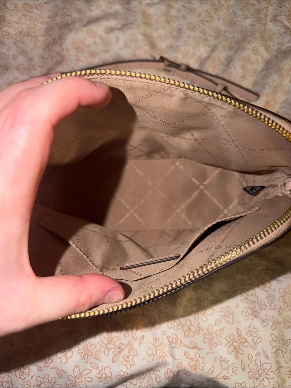 Michael Kors Beige Logo Crossbody Bag